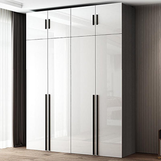 White Colour Wardrobe Contemporary Style Wooden Wardrobe Closet with Hinged Door