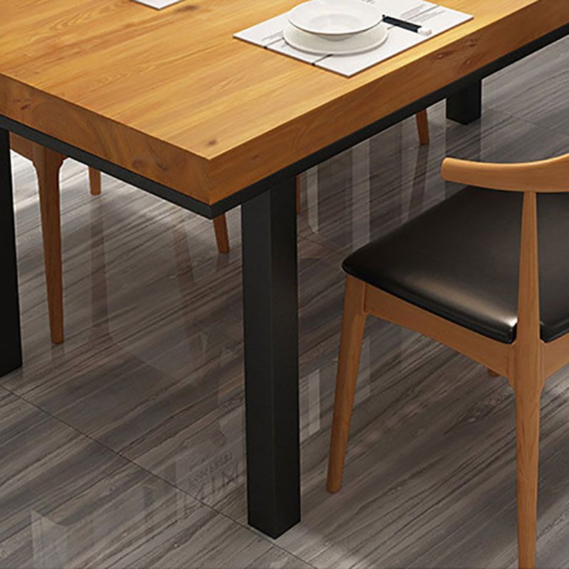 Industrial Rectangle Solid Wood Table Standard Height Dining Table with 4 Legs Clearhalo 'Dining Tables & Seating' 'Dining Tables' 'dining_table' 'Furniture' 'furniture_dining_table' 'Kitchen & Dining Furniture' 'kitchen' 'kitchen_dining_table' 1200x1200_daf2e866-8109-4bc2-a133-d42a5f180549
