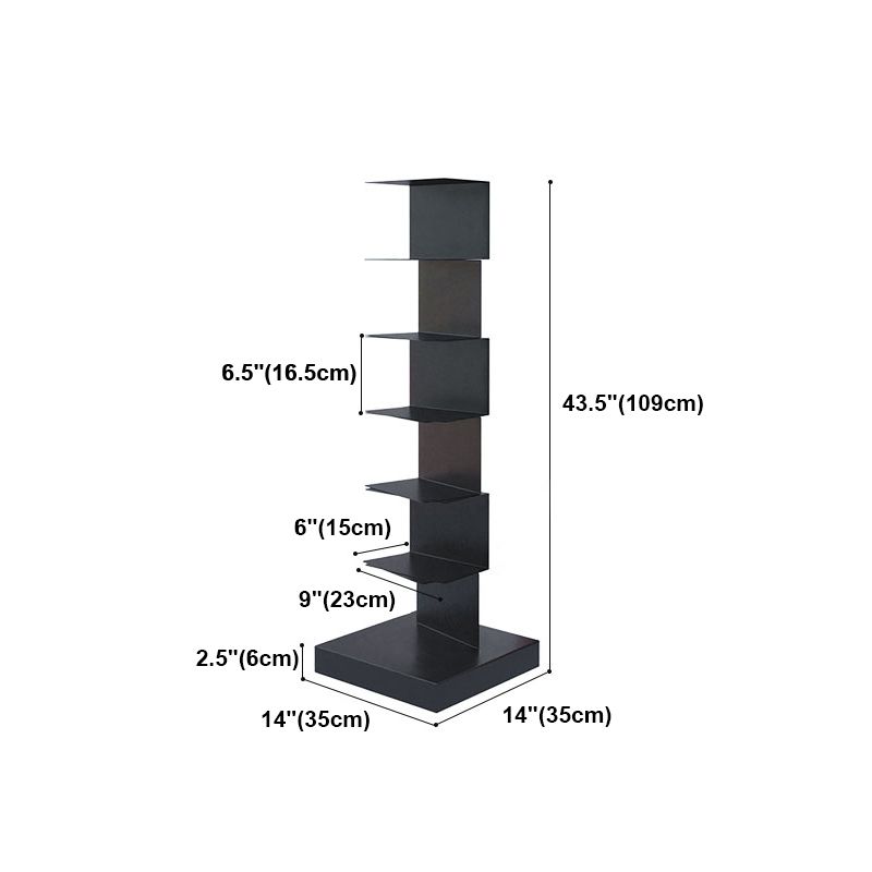 Black Contemporary Corner Bookshelf Closed Back Vertical Steel Shelf Clearhalo 'Bookcases' 'furn' 'furn_bookcases' 'Furniture' 'furniture_bookcases' 'kitchen' 'kitchen_bookcases' 'Living Room Furniture' 'Office Furniture' 1200x1200_daf30048-da83-4e12-8a14-5725891de07b