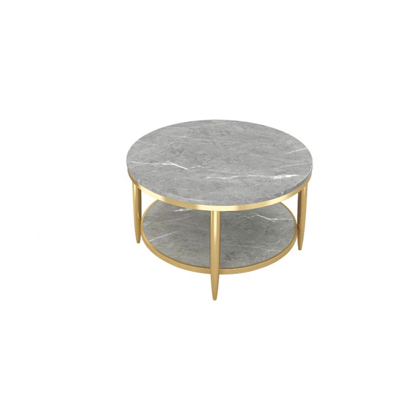 Slate Round Coffee Table Glam 4 Legs Coffee Table with Storage Clearhalo 'Coffee & Accent Tables' 'Coffee Tables' 'coffee_tables' 'furn' 'furn_coffee_tables' 'Furniture' 'Living Room Furniture' 1200x1200_daf379f8-ea78-4353-b96b-b3dc735af9b7
