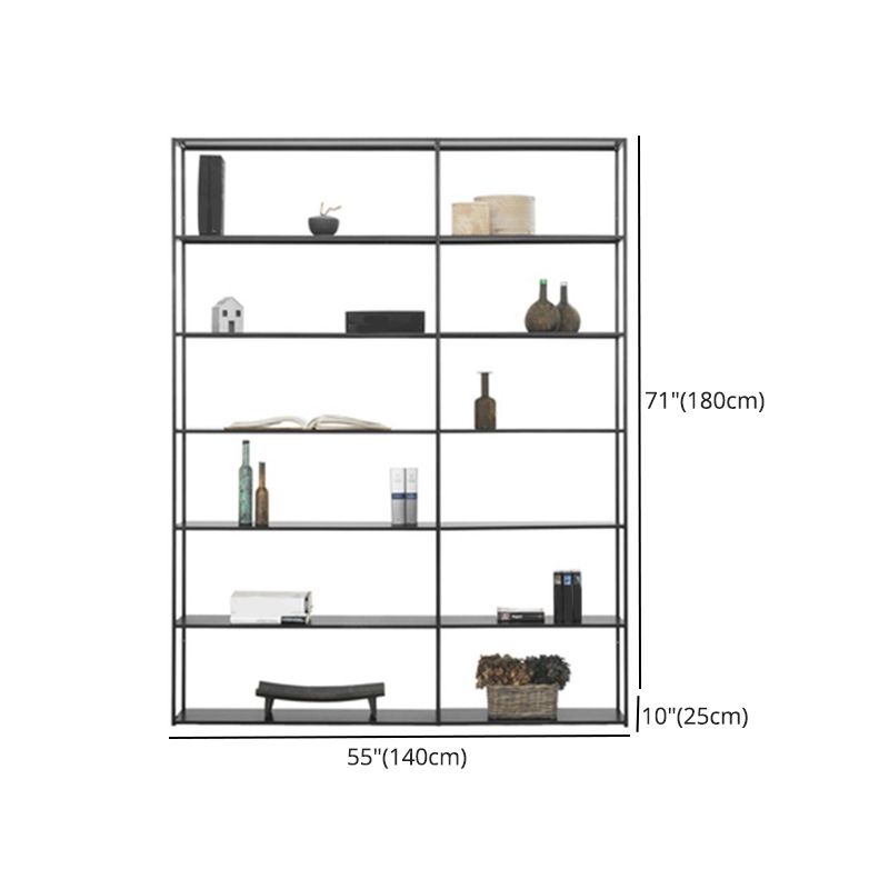 Industrial Style Bookshelf in Black Iron Shelf for Study Room Office with 5 Open Shelves Clearhalo 'Bookcases' 'furn' 'furn_bookcases' 'Furniture' 'furniture_bookcases' 'kitchen' 'kitchen_bookcases' 'Living Room Furniture' 'Office Furniture' 1200x1200_daf3d05a-de96-47d5-a065-8cf18da5c6d2