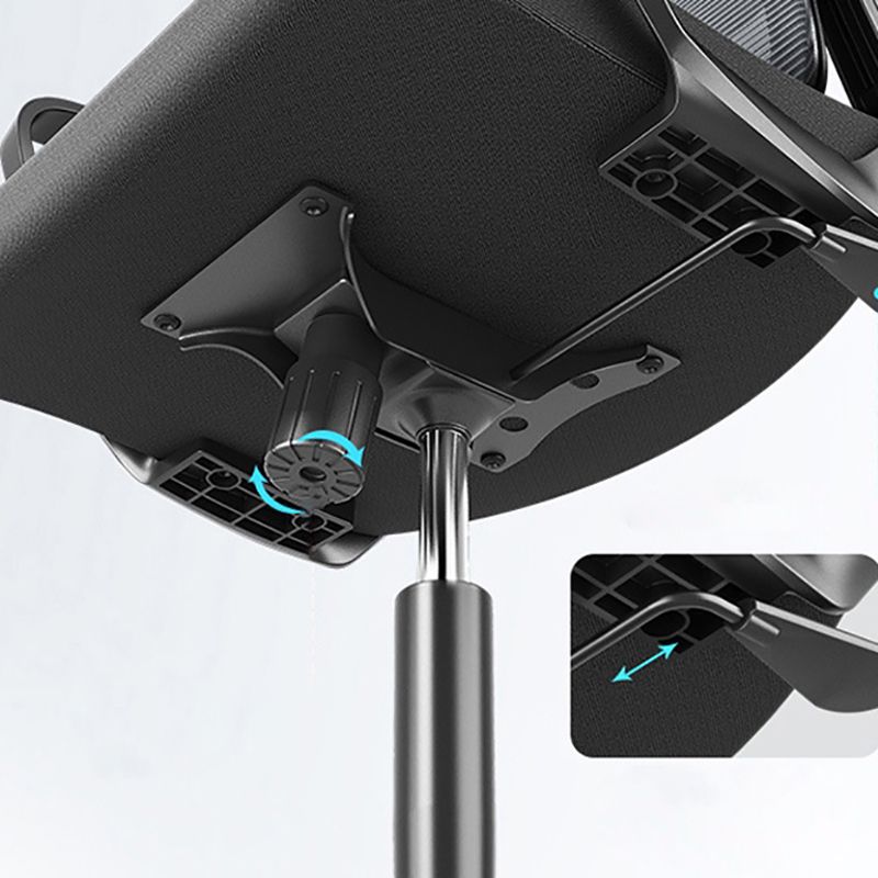 Contemporary Wheels Office Chair Microfiber Black Task Mid-Back Chair Clearhalo 'furn' 'furn_office_chair' 'Furniture' 'Office Chairs' 'Office Furniture' 'office_chair' 1200x1200_daf61cc4-e8f1-4c59-b2be-acc1e3eb3143