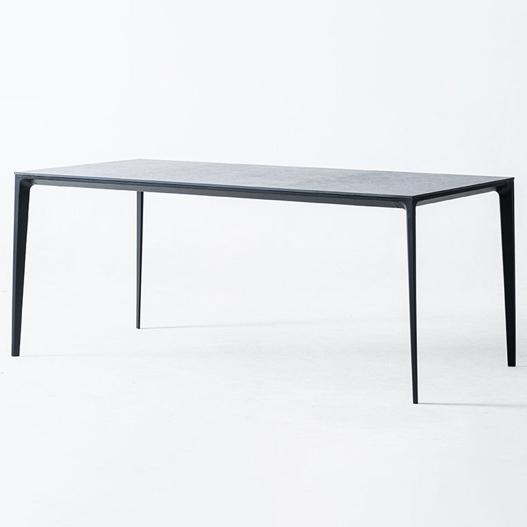 Modern Style Home Rectangular Sintered Stone Dining Table 4 Legs Table in Grey Clearhalo ' dining_table' 'Dining Tables & Seating' 'Dining Tables' 'furn' 'furn_dining_table' 'Furniture' 'furniture_dining_table' 'Kitchen & Dining Furniture' 'kitchen&dining_furn' 'kitchen' 'kitchen_dining_table' 1200x1200_daf635fe-5e28-42e4-80dc-bdfa1720f36f