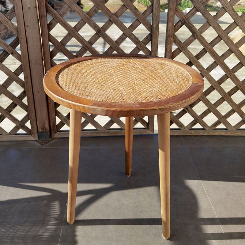 French Rustic Round Rattan Top Side Table 3 Legs Wooden End Table Clearhalo 'Coffee & Accent Tables' 'End & Side Tables' 'end_side_tables' 'furn' 'furn_end_side_tables' 'Furniture' 'Living Room Furniture' 1200x1200_daf8e63b-cb38-4651-a20b-c13ebce84ad7