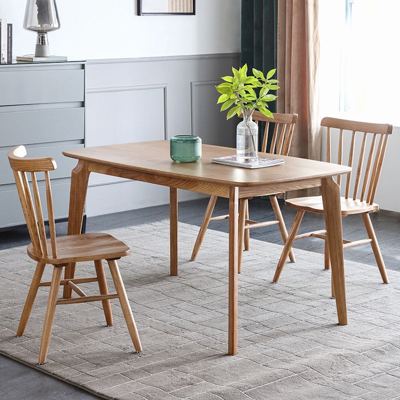Modern Ash Wood Kitchen Table for Restaurant Rectangle Dining Table with 4 Legs Clearhalo 'Dining Tables & Seating' 'Dining Tables' 'dining_table' 'furn' 'furn_dining_table' 'Furniture' 'Kitchen & Dining Furniture' 1200x1200_daf8ffde-53d9-43b3-99a9-f37916fb0076