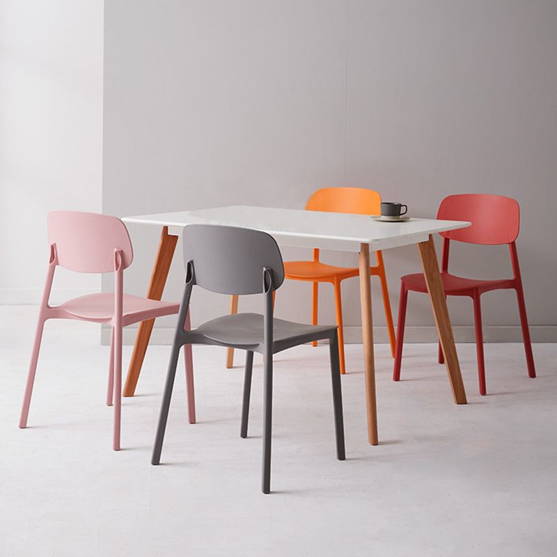 Modern Plastic Open Back Side Chair 32"H Dining Armless Chair for Restaurant Clearhalo ' kitchen&dining_furn' 'Dining Chairs' 'Dining Tables & Seating' 'dining_chair' 'furn' 'furn_dining_chair' 'Furniture' 'furniture_dining_chair' 'Kitchen & Dining Furniture' 'kitchen' 1200x1200_dafbb897-5284-4957-8d35-fd255c0aef91