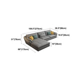 Contemporary Faux Leather Sectional L-Shape Stain-Resistant Dark Gray Sofa