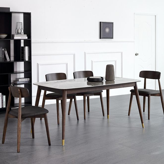 Glossy Gray Dining Table Set 1/4/5/7 Pieces Dinette Set with Wooden Chairs Clearhalo 'Dining Room Sets' 'Dining Tables & Seating' 'dining_room_set' 'furn' 'furn_dining_room_set' 'Furniture' 'Kitchen & Dining Furniture' 1200x1200_dafd6177-e0aa-464a-9db1-53d86a1d420c