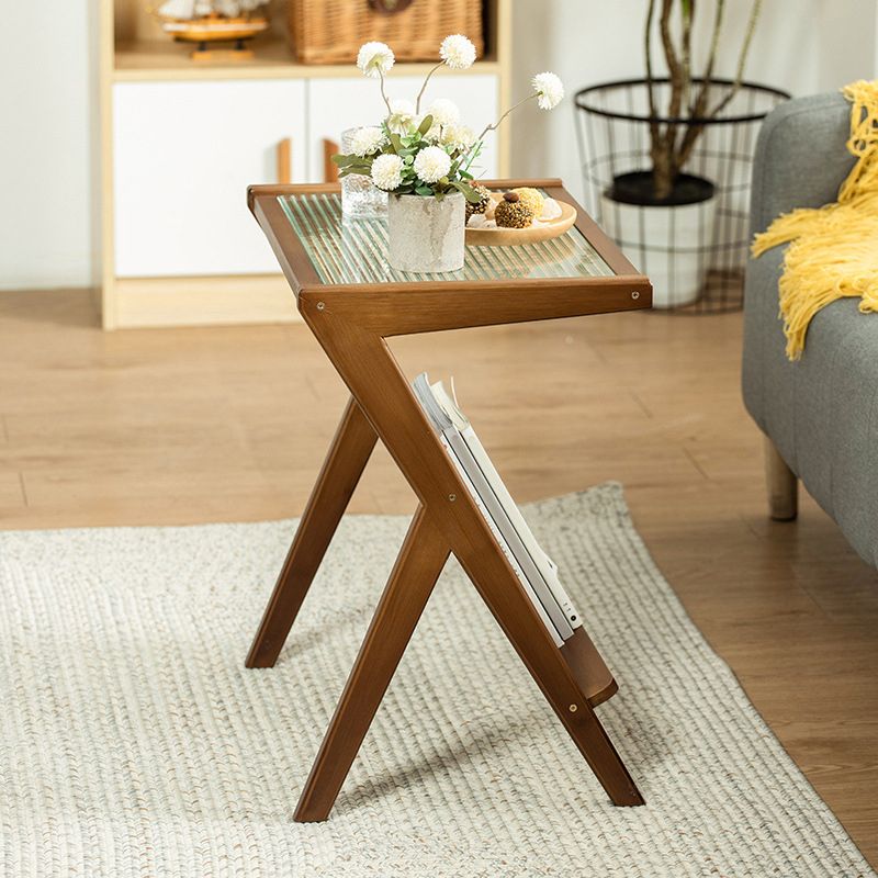 13 "breiter Beistelltischglas rechteckiger Akzent -Beistelltisch mit Lagerung