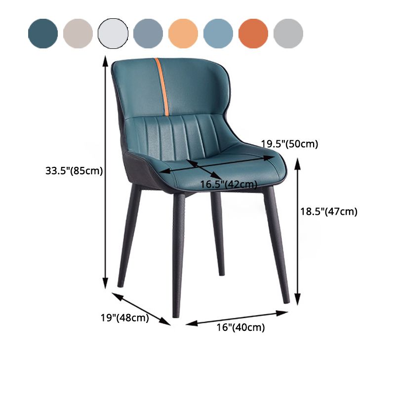 Contemporary Dining Arm Chairs Matte Finish Leather Curved Parsons Chair Clearhalo ' kitchen&dining_furn' 'Dining Chairs' 'Dining Tables & Seating' 'dining_chair' 'furn' 'furn_dining_chair' 'Furniture' 'furniture_dining_chair' 'Kitchen & Dining Furniture' 'kitchen' 1200x1200_dafff7a8-8360-42a1-a0c1-bef6bd16ac96