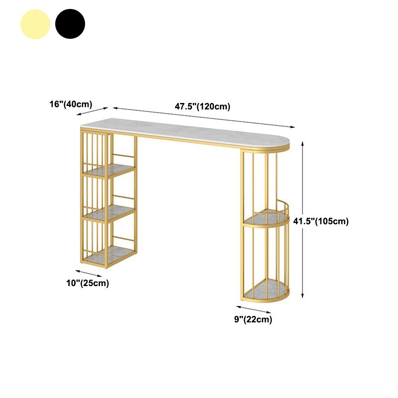 Specialty Stone Top Bar Table with Storage Base Contemporary Pub Table Clearhalo 'Bar Furniture' 'Bar Tables' 'bar_tables' 'furn' 'furn_bar_tables' 'Furniture' 'Kitchen & Dining Furniture' 1200x1200_db0111e7-b064-48e8-a5c8-a5edb48894f5