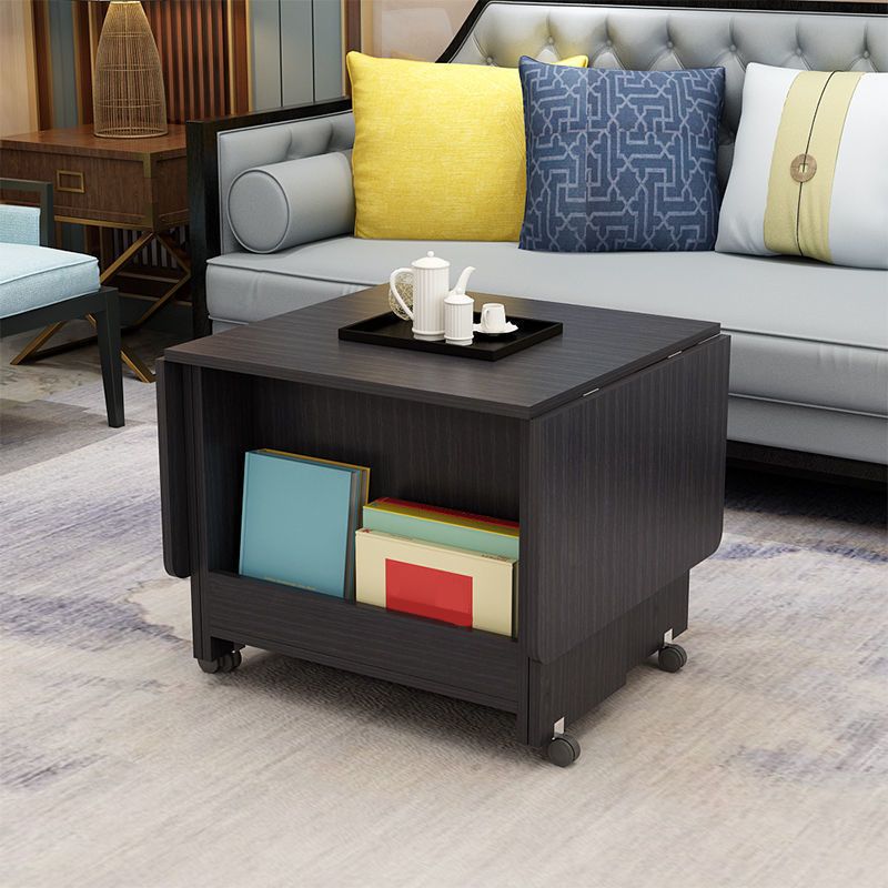 Rectangular Coffee Table Wooden Folding Cocktail Table with Casters Clearhalo 'Coffee & Accent Tables' 'Coffee Tables' 'coffee_tables' 'furn' 'furn_coffee_tables' 'Furniture' 'Living Room Furniture' 1200x1200_db036ac7-0d10-4d7b-bb15-f33e79dde68b