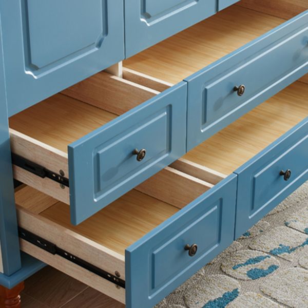 Coastal gemanipuleerde houten armoire voor slaapkamer matte afwerking kast met scharnierende deur