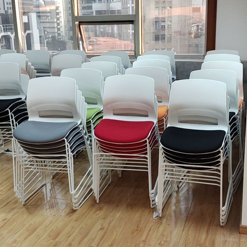 White Frame Conference Chair Contemporary Armless Chair mit Polster