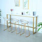 Juego de mesa de Pub rectangular moderna de 1/4 piezas, mesa de mostrador de madera con taburetes altos