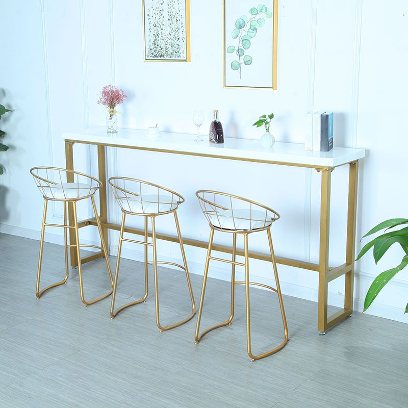 Juego de mesa de Pub rectangular moderna de 1/4 piezas, mesa de mostrador de madera con taburetes altos