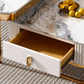 Glam Nesting Couchtisch-Set, Couchtisch aus Schiefer mit quadratischem Rahmen