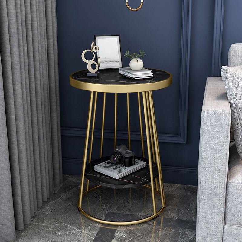 Mesa de acento industrial Nightsnant de 24.4 "Cama de altura Nightsnantal con 2 estantes