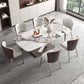 Rectangle White Tone Dining Table Sintered Stone Table Luxury with Pedestal Clearhalo ' dining_table' 'Dining Tables & Seating' 'Dining Tables' 'furn' 'furn_dining_table' 'Furniture' 'furniture_dining_table' 'Kitchen & Dining Furniture' 'kitchen&dining_furn' 'kitchen' 'kitchen_dining_table' 1200x1200_db06f744-7ef3-4a6b-a41a-1af44057a6ed