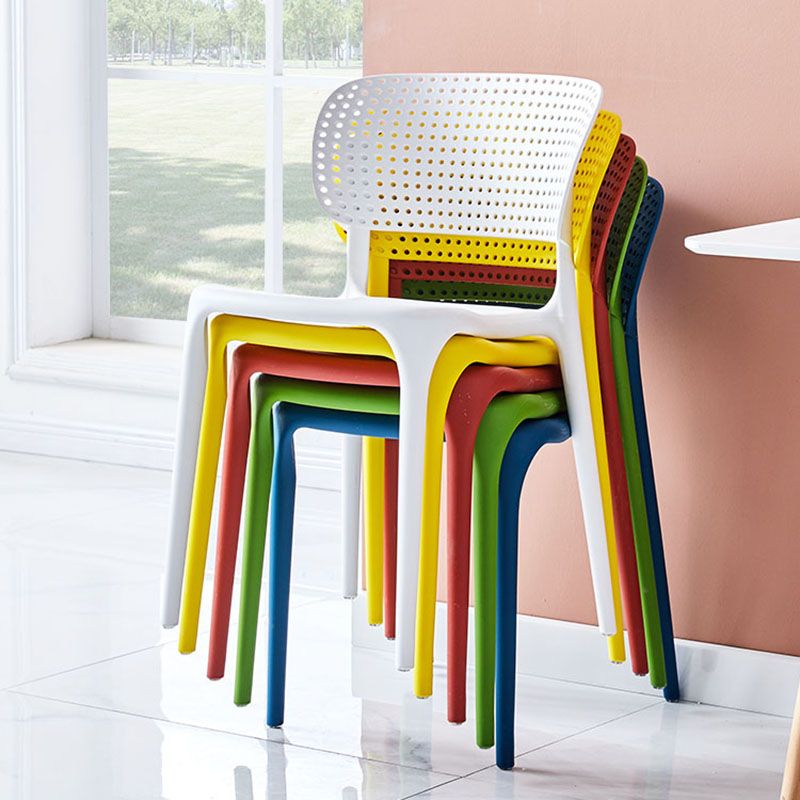 Stackable Plastic Home Side Chair Contemporary Open Back Dining Chair Clearhalo ' kitchen&dining_furn' 'Dining Chairs' 'Dining Tables & Seating' 'dining_chair' 'furn' 'furn_dining_chair' 'Furniture' 'furniture_dining_chair' 'Kitchen & Dining Furniture' 'kitchen' 1200x1200_db079581-e9d7-4710-92e8-5c5e67117ddb