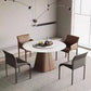 Matte Finish Solid Back Chair Faux Leather Modern Dining Chair