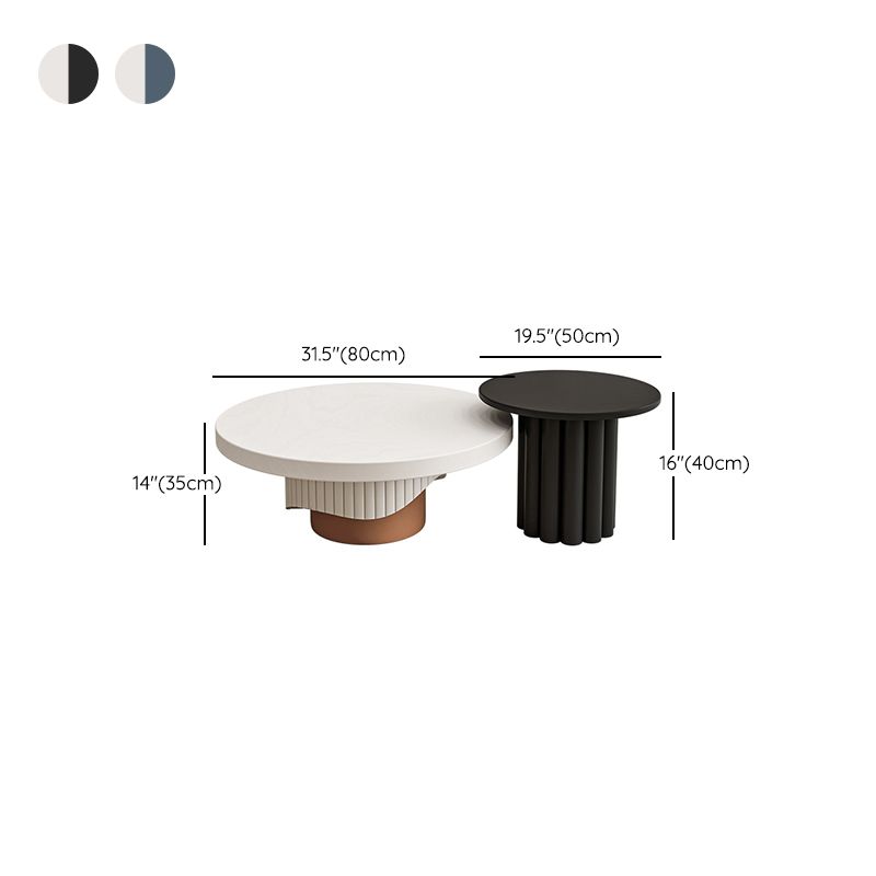 Modern Coffee Table Wooden Round Nesting Coffee Table Set with Pedestal Legs Clearhalo 'Coffee & Accent Tables' 'Coffee Tables' 'coffee_tables' 'furn' 'furn_coffee_tables' 'Furniture' 'Living Room Furniture' 1200x1200_db08c6ab-7ef9-4f82-b4fa-f32d429f212f