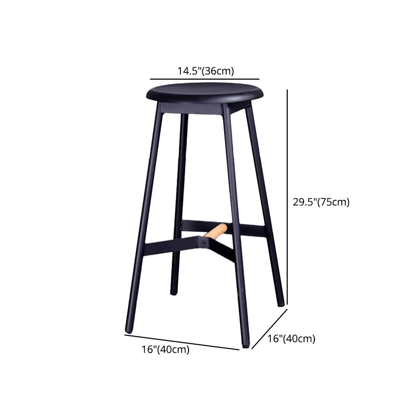 Industrial Black Counter Stools Metal Wood Backless Bar Stools with Round Seat Clearhalo 'Bar Furniture' 'Bar Stools' 'bar_stools' 'furn' 'furn_bar_stools' 'furniture_bar_stools' 'Kitchen & Dining Furniture' 'kitchen&dining_furn' 'kitchen' 'kitchen_furn' Furniture' 1200x1200_db0a3c5e-b763-4dc1-83d4-ed9648a742be