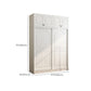 White Wardrobe Closet with Drawer Engineered Wood Wardrobe Armoire