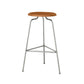 Modern Armless Backless Counter Stool Oak Wood Bar Stool with  Pedal for Cafe
