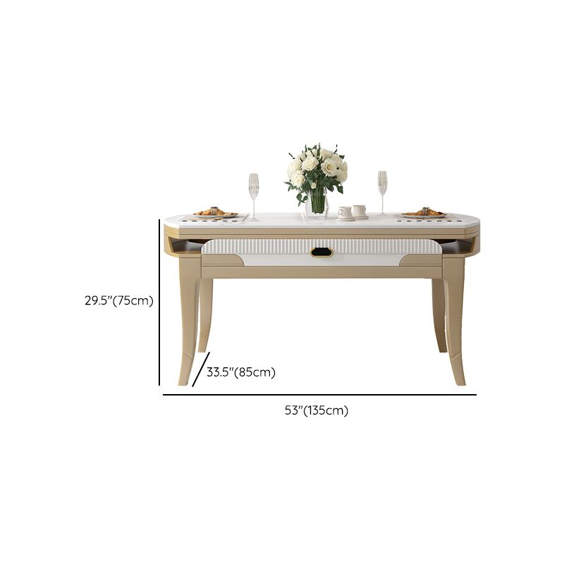 Juego de mesa de comedor de piedra blanca moderna 1/2/5/7 PCS Altura estándar Set de comedor formal