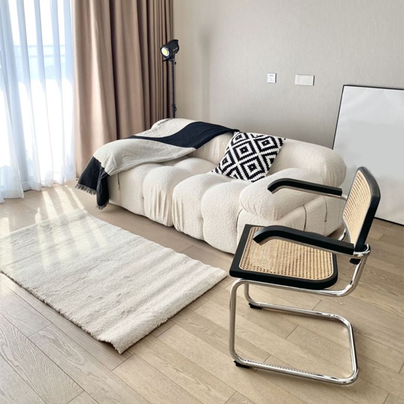 Canapé de dos biscuit contemporain 26,38 "haut de gamme de laine haut pour le salon, blanc