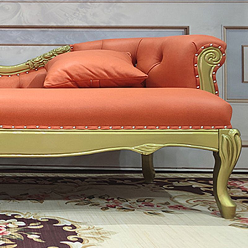 Glam Chaise Lounge Couch Leather Chaise Lounge Chair with Legs