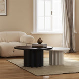 Zeitgenössischer Cocktailtisch Massives Holz rundem Sockel einzelner Couchtisch