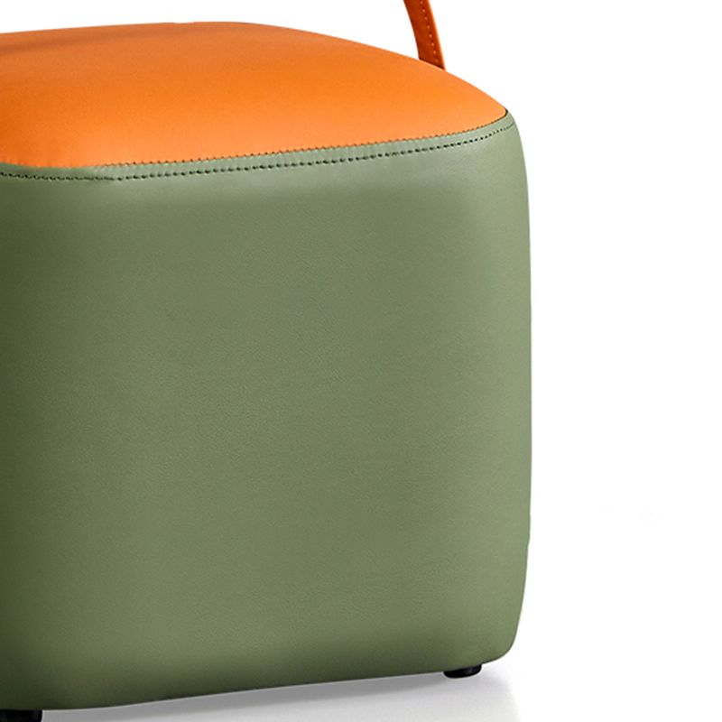 Creative Round Footstool Ottoman Patchwork Color Block Leather Ottoman Clearhalo 'furn' 'furn_ottomans_poufs' 'Furniture' 'Living Room Furniture' 'Ottomans & Poufs' 'ottomans_poufs' 1200x1200_db1014ec-e374-4eae-b384-cee567ddfe1c