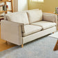 Contemporary Square Arm Cushions Sofa Fabric Standard Settee