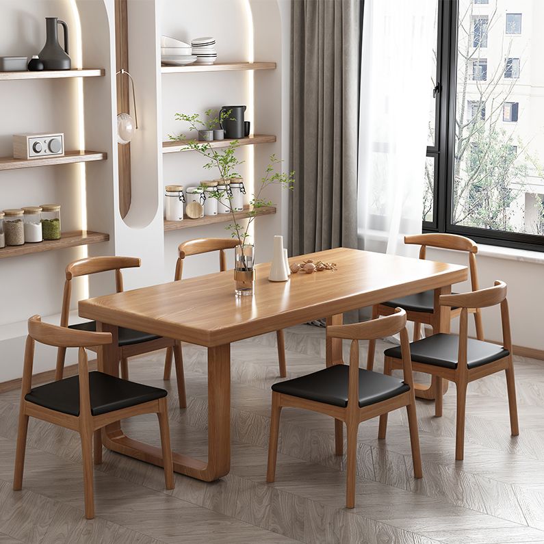 Modern 1/4/7 Pieces Rectangle Dining Table Set Simple Pine Wood Dinette Set Clearhalo 'Dining Room Sets' 'Dining Tables & Seating' 'dining_room_set' 'furn' 'furn_dining_room_set' 'Furniture' 'furniture_dining_room_set' 'Kitchen & Dining Furniture' 'kitchen&dining_furn' 'kitchen' 1200x1200_db105f1c-c74e-4216-8c9a-71f397232347