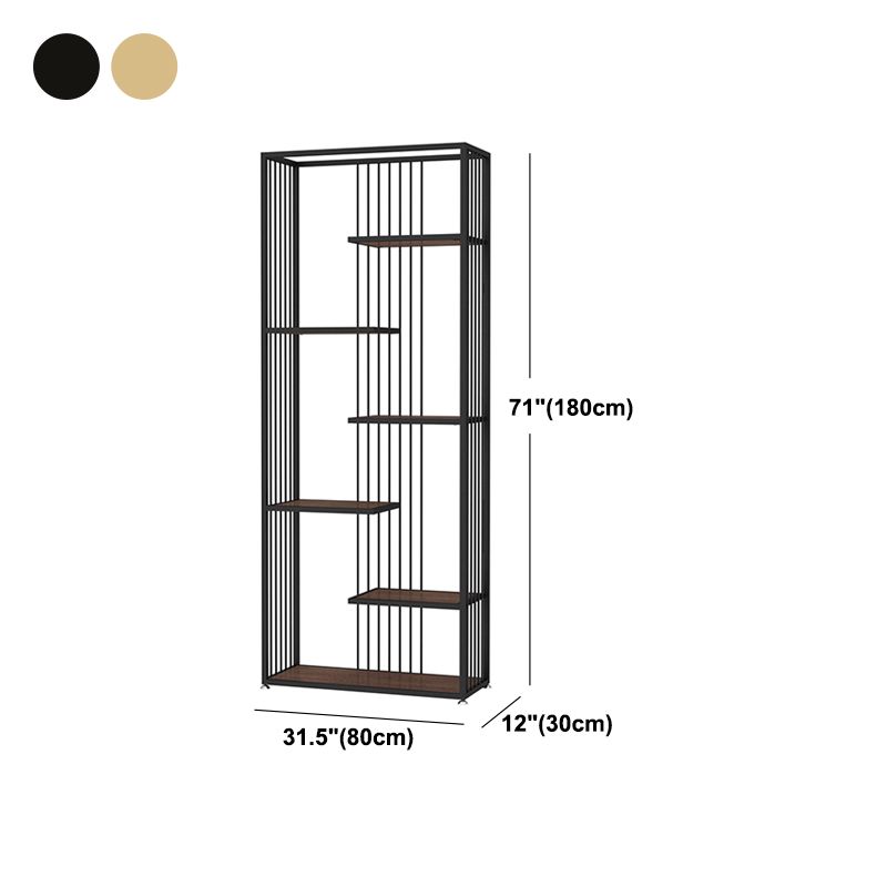 5-Shelf Modern Vertical Etagere Bookshelf Iron Frame Manufactured Wood Shelf Bookshelf Clearhalo 'Bookcases' 'furn' 'furn_bookcases' 'Furniture' 'furniture_bookcases' 'kitchen' 'kitchen_bookcases' 'Living Room Furniture' 'Office Furniture' 1200x1200_db10dae4-e794-459e-80d5-3aea23517e5f
