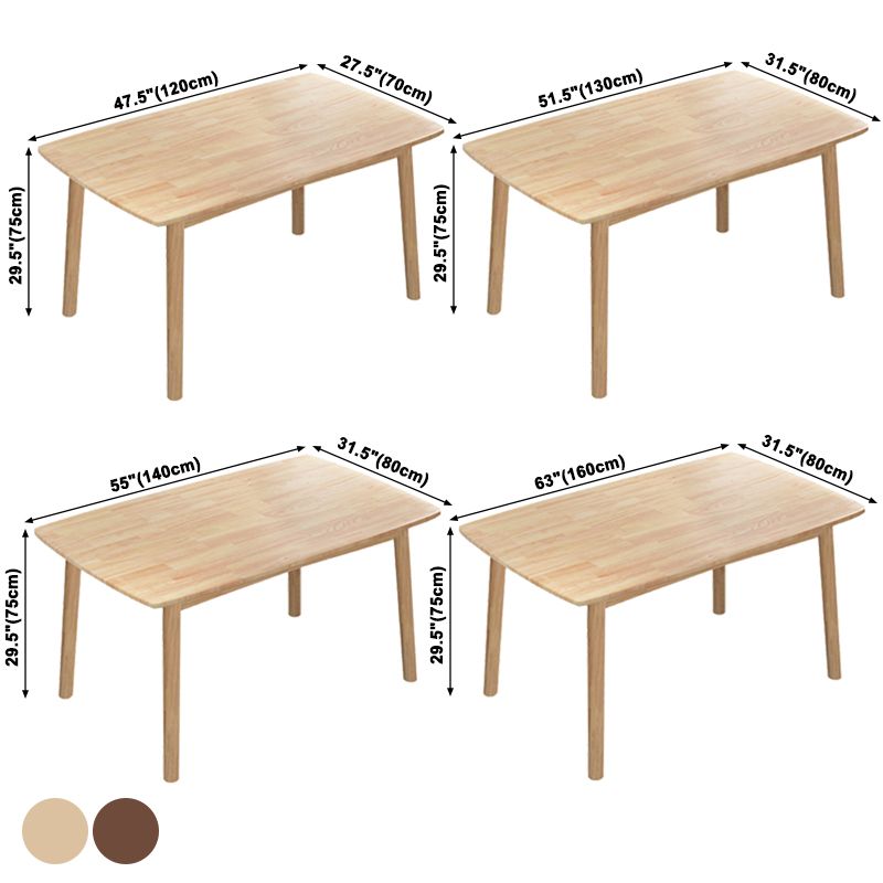 Oak Table Dining Table Contemporary Dinner Room Kitchen Table with 4-foot Clearhalo ' dining_table' 'Dining Tables & Seating' 'Dining Tables' 'Furniture' 'furniture_dining_table' 'Kitchen & Dining Furniture' 'kitchen&dining_furn' 'kitchen' 'kitchen_dining_table' 1200x1200_db11ae52-9a64-4a78-8d13-c4e8c3b8e5c1