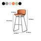 Tabouret de comptoir sans arme de dos moderne tabouret de fer avec base de métal noir
