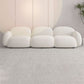 Modern Rolled Arm Sofa White Velvet Sofa for Living Room, Apartment