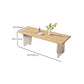 Pine Wood Top Dining Table Modern Solid Wood Table with Sled Base