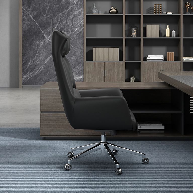 Sedia girevole esecutiva con ruote moderne sedia da task con cornice cromata