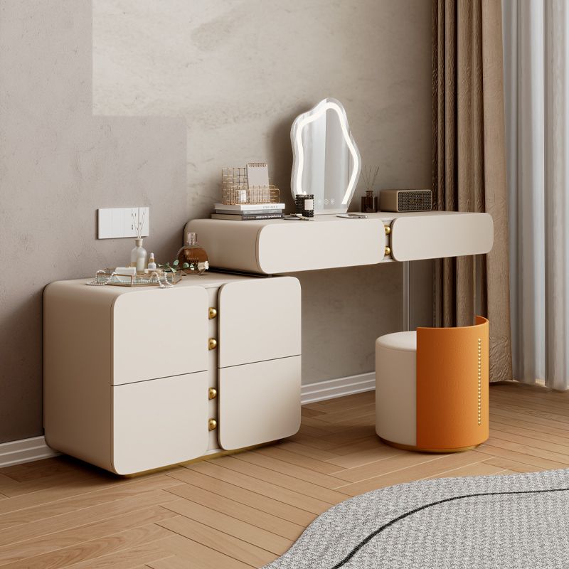 13.77 "Large Vanity Vanity White Makeup Vanity Desk Table avec 2/6 tiroirs