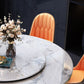 Marble Dining Table Contemporary Style Single Pedestal Base Table for Dining Room Clearhalo ' dining_table' 'Dining Tables & Seating' 'Dining Tables' 'furn' 'furn_dining_table' 'Furniture' 'furniture_dining_table' 'Kitchen & Dining Furniture' 'kitchen&dining_furn' 'kitchen' 'kitchen_dining_table' 1200x1200_db172674-5a29-46d6-819e-62f9f1232095