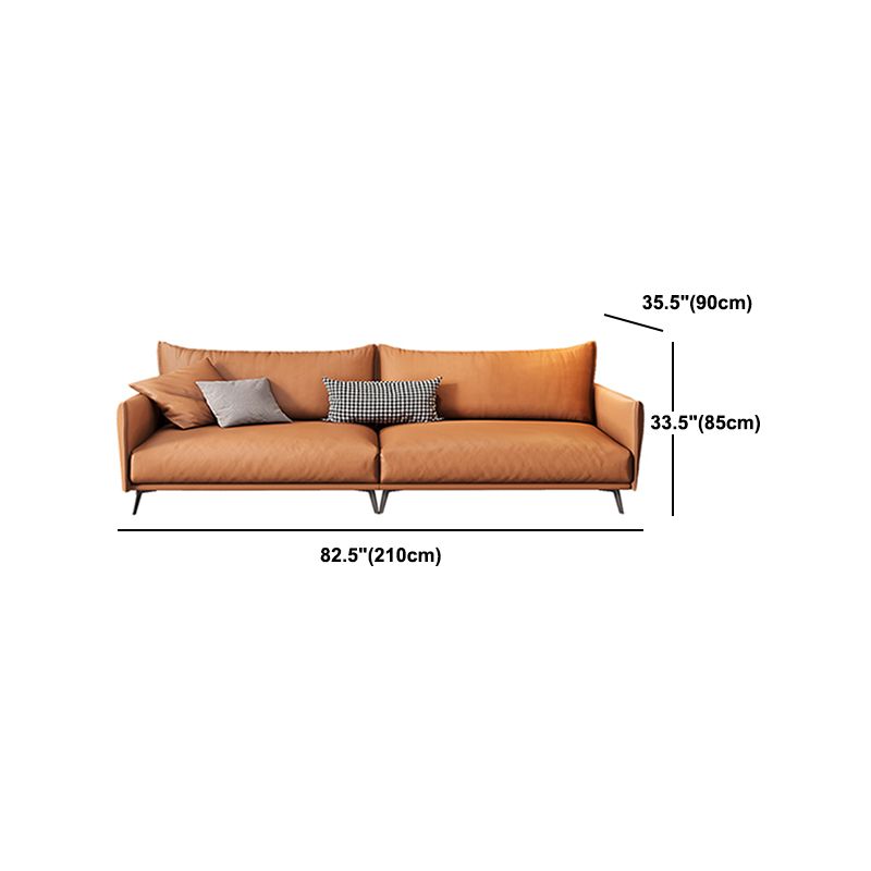 Sofá estándar de sofá de brazo de esmoquin contemporáneo con 2 almohadas para sala de estar