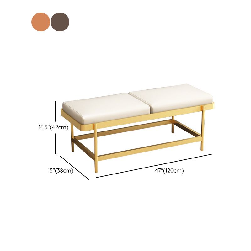 Mid-Century Modern Rectangle Bench Bedroom Seating Bench with Metal Legs Clearhalo 'Benches' 'Chairs & Seating' 'furn' 'furn_benches' 'Furniture' 'Living Room Furniture' 1200x1200_db17c7f0-a339-4de8-b58f-e384cf94a01f