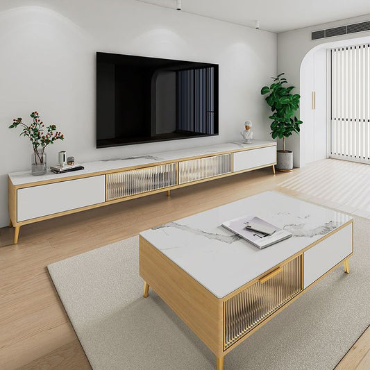 Stato di ardesia e legno TV Minimalista Minimalista Casa TV chiusa Console