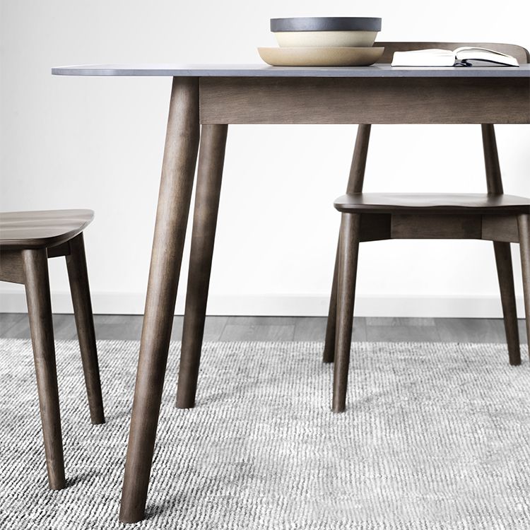 Mesa de comedor moderna de mediados de siglo Mesa de comedor de piedra sinterizada con 4 patas