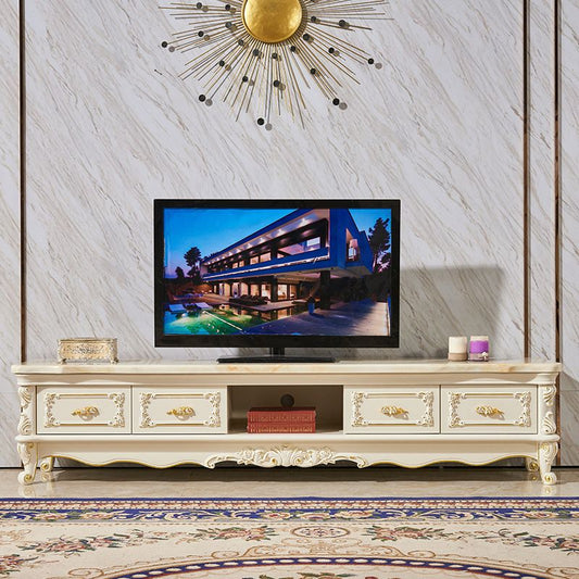 Glam TV Media Console Open Storage TV Console con 4 cassetti