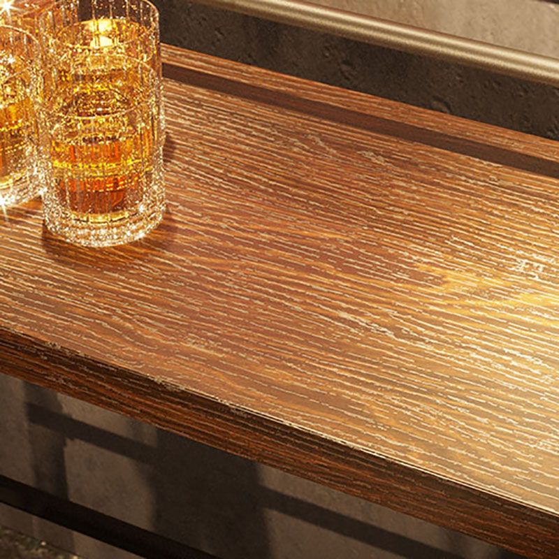 Industrial Black Iron Bar Table Brown Wood Rectangle Top 41.3"H Bistro Table Clearhalo 'Bar Furniture' 'Bar Tables' 'bar_tables' 'furn' 'furn_bar_tables' 'Furniture' 'furniture_bar_tables' 'Kitchen & Dining Furniture' 'kitchen&dining_furn' 'kitchen' 1200x1200_db191159-564b-4af6-9620-ae55d04e873e